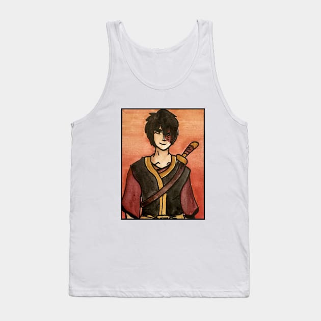 The Last Paintbender: Zuko Art Nouveau Tank Top by TheDoodlemancer